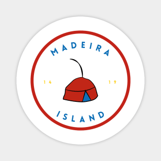 Madeira Island 1419 logo with the traditional folklore hat/carapuça in colour Magnet